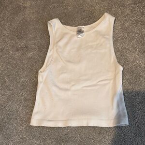 Elegant Cream Ribbed Tank Top